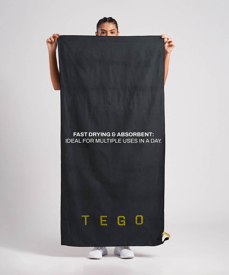 TEGO Wave Full-Body Towel | Quick-Dry, Compact Microfiber Towel for Gym, Swim & Travel | 150 x 75cm Full Length Towel - Blue - Image 4