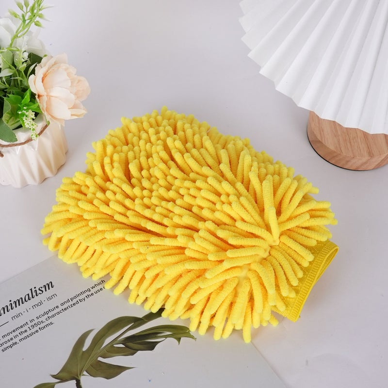 One-Sided Chenille Car Wipe Gloves Caterpillar Thickened Water Absorbent Car Wash Foam Car Beauty Care Car Wipe - Image 1