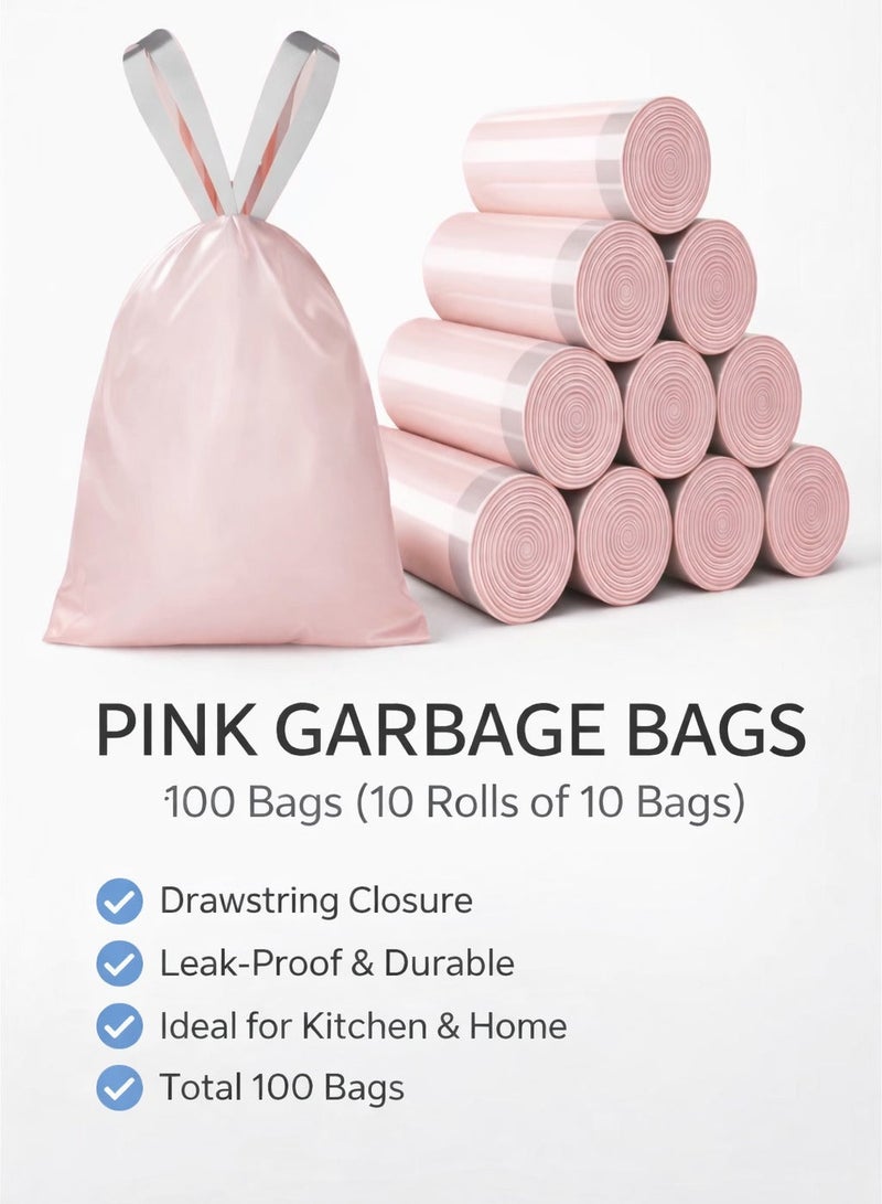 LUNA Home 100 Pcs ( 10 rolls) Small size 45x45 cm; Extra Thick & Strong Trash Garbage Bags . Leak Proof Trash Bags for Kitchen, School, Home and Office Use. - Image 1