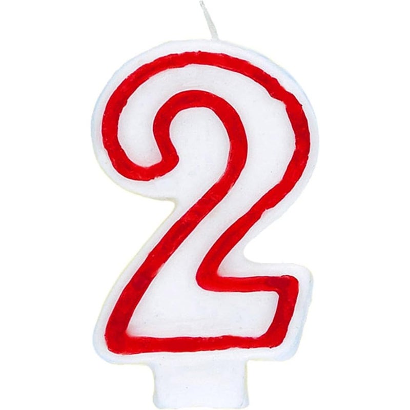 Unique Red White Number 2 Deluxe Birthday Candle 275 1 Pc Perfect Finishing Touch for Memorable Celebration