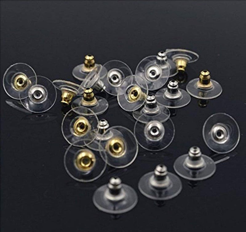 DIY Crafts DIY Crafts 900, Gold, Pairs Bullet Clutch Earring Backs with Pad Earring Safety Backs (Silver; Gold; Clear & Flat Clear) Earring Back For All T(900, Gold)  - Image 5