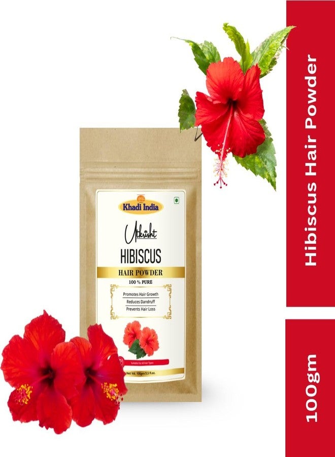Utkrisht Khadi Hibiscus Hair Powder Pack 100g | Natural & Ayurvedic | Nourishment for Follicles, Strands & Roots | For Dry, Frizzy & Silky Hair | Suitable for All Hair Types | For Men & Women - Image 3
