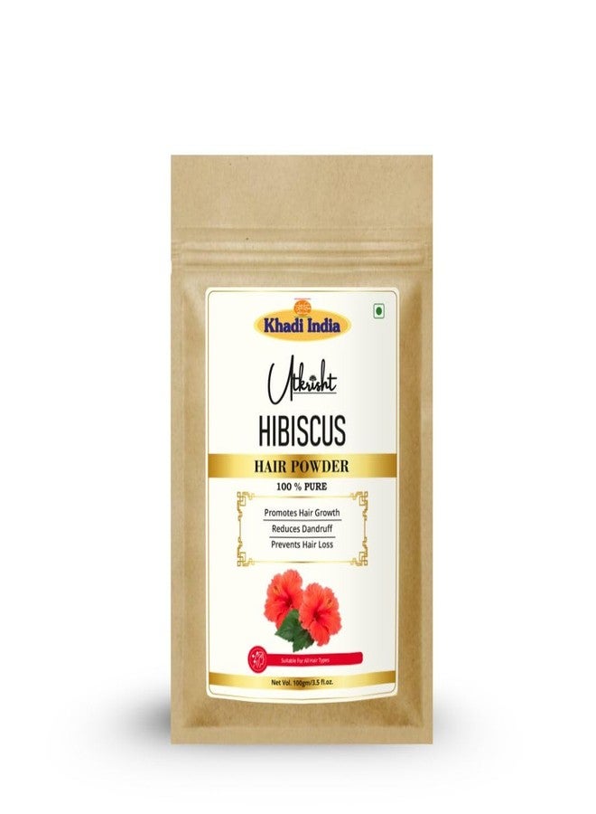 Utkrisht Khadi Hibiscus Hair Powder Pack 100g | Natural & Ayurvedic | Nourishment for Follicles, Strands & Roots | For Dry, Frizzy & Silky Hair | Suitable for All Hair Types | For Men & Women - Image 1