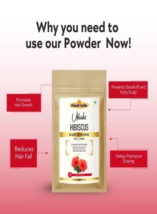 Utkrisht Khadi Hibiscus Hair Powder Pack 100g | Natural & Ayurvedic | Nourishment for Follicles, Strands & Roots | For Dry, Frizzy & Silky Hair | Suitable for All Hair Types | For Men & Women - Image 5