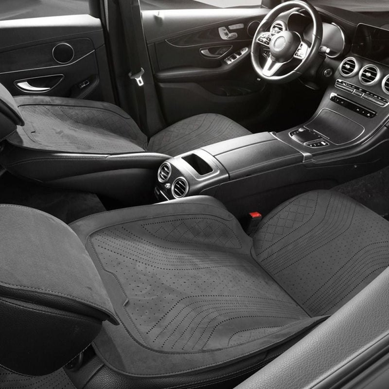 Beige Universal Car Seat Cushion PU Leather Front Single Seat Saddle Pad All Seasons High End Interior Upgrade Warm Winter Cool Summer - Image 4