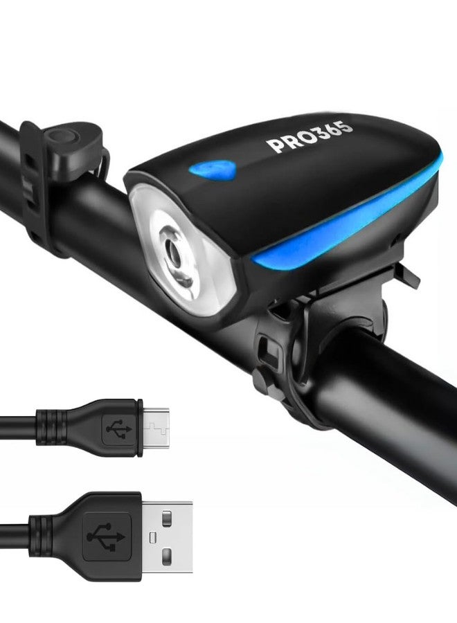 PRO365 Bicycle Sharp Horn LED Light with Elevated Horn | USB Rechargeable | Waterproof LED Headlight | 3 Light Modes | Loud Bell | 6 Months Brand Warranty - Image 1