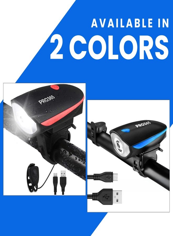 PRO365 Bicycle Sharp Horn LED Light with Elevated Horn | USB Rechargeable | Waterproof LED Headlight | 3 Light Modes | Loud Bell | 6 Months Brand Warranty - Image 5
