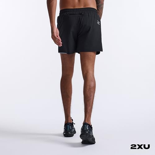 2XU Men's Aero 5 Inch Shorts - Powerful Muscle Support and Compression - Black/Silver Reflective - Size XX-Large - Image 2