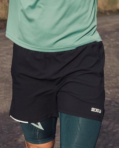 2XU Men's Aero 5 Inch Shorts - Powerful Muscle Support and Compression - Black/Silver Reflective - Size XX-Large - Image 3