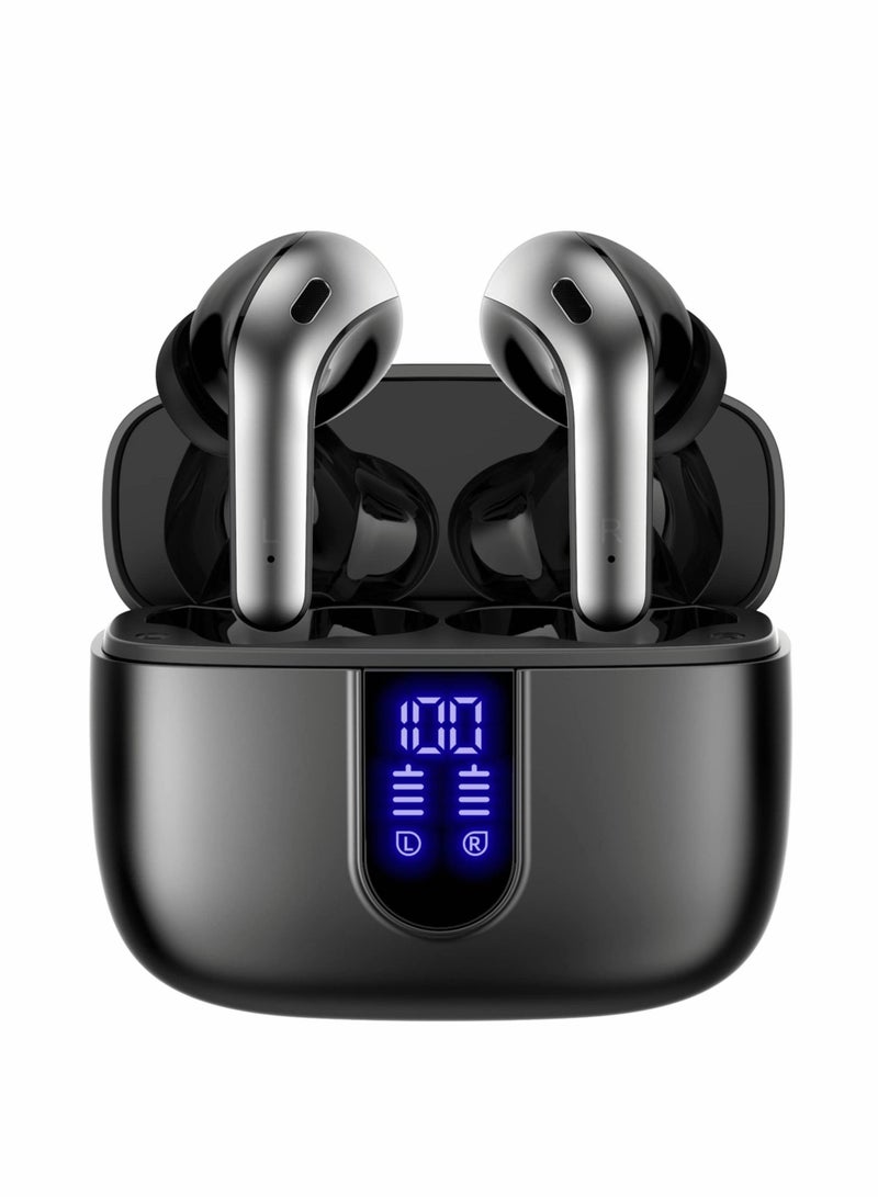 Captaintech Bluetooth Headphones Active Noise Cancelling Wireless Earbuds LED Power Display 60 Hours Playback For Business Sports TV Smartphone Computer Laptop - Image 1