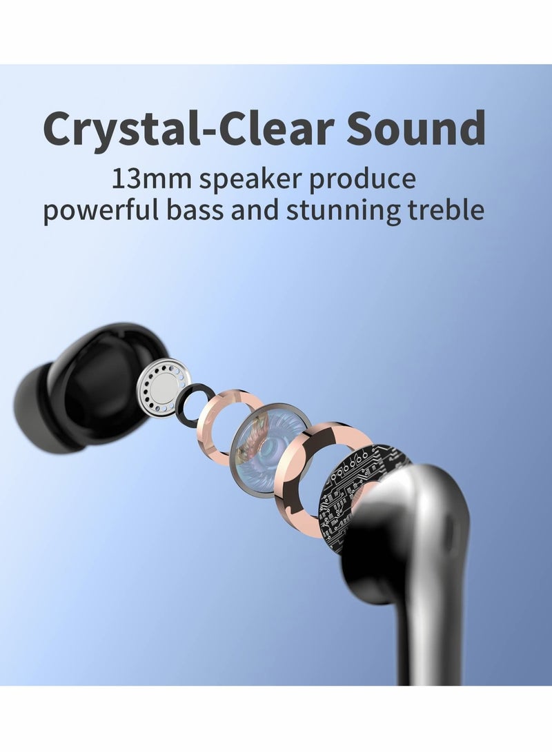 Captaintech Bluetooth Headphones Active Noise Cancelling Wireless Earbuds LED Power Display 60 Hours Playback For Business Sports TV Smartphone Computer Laptop - Image 3