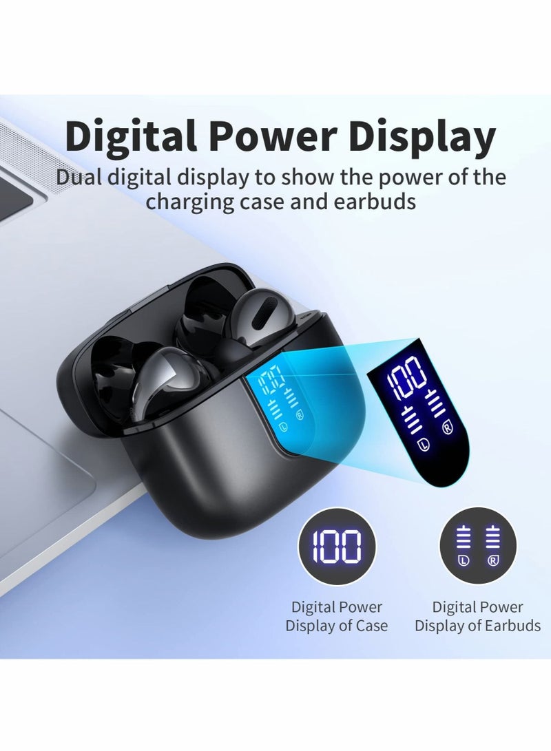 Captaintech Bluetooth Headphones Active Noise Cancelling Wireless Earbuds LED Power Display 60 Hours Playback For Business Sports TV Smartphone Computer Laptop - Image 4