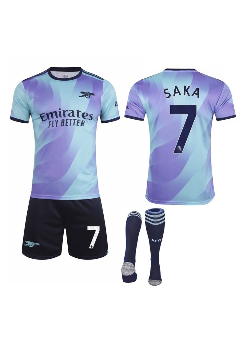 General - 2024-2025 Season Soccer Jersey SAKA#7 Soccer Jersey/Shorts Socks Gift Set Kids Sizes & Adult Sizes for Fans Friends - Image 1