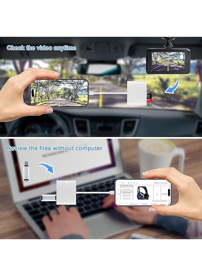 USB C إلى قارئ بطاقة SD ، نوع C ميكرو SD TF قارئ بطاقة محول ، 3 في 1 USB C إلى USB كاميرا قارئ بطاقة الذاكرة محول لآيفون 15/16/17 برو ماكس ، ماك / آيباد / ماك بوك برو / الهواء ، جهاز لوحي هاتف أندرويد - Image 5