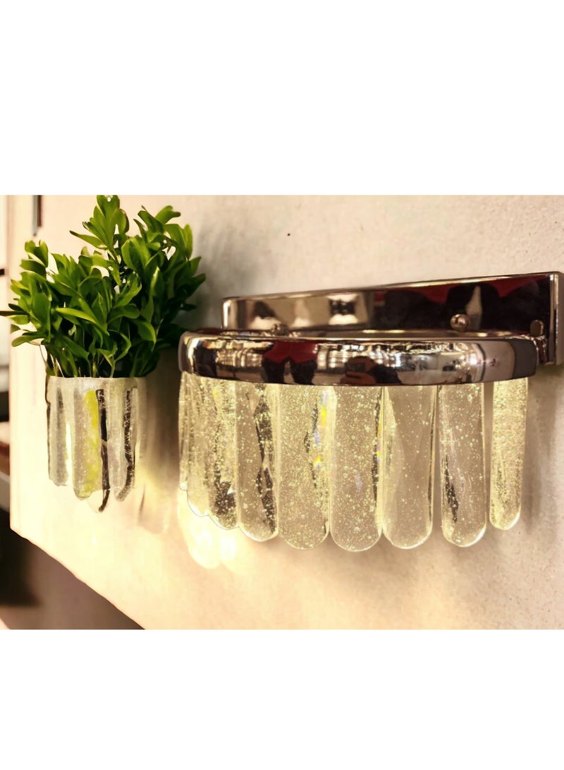 Visionary 3 Colour Changeable French Luxury Modern LED Wall Lamp Wall Light Simple Villa Duplex  Light Decorative American Branch Living Room Crystal Wall Lamp - Image 2