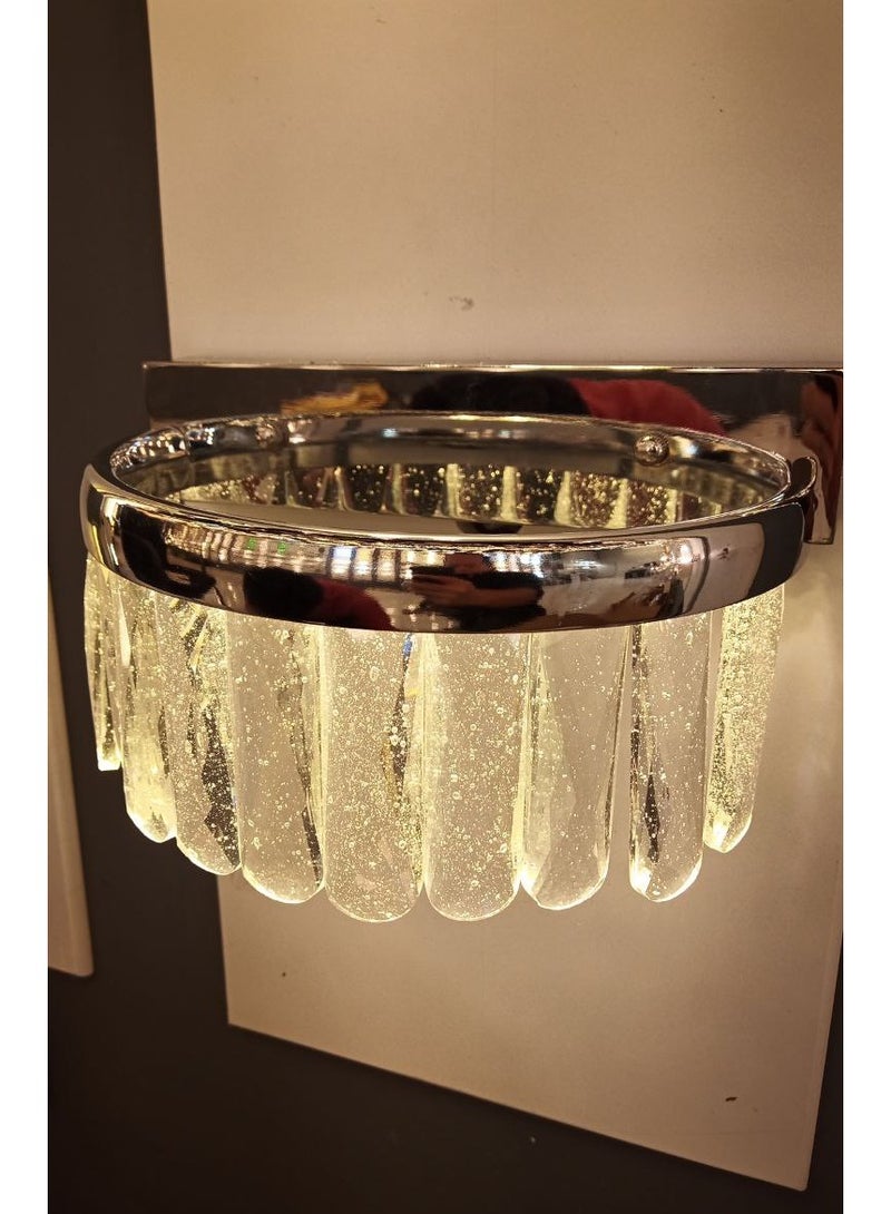 Visionary 3 Colour Changeable French Luxury Modern LED Wall Lamp Wall Light Simple Villa Duplex  Light Decorative American Branch Living Room Crystal Wall Lamp - Image 3