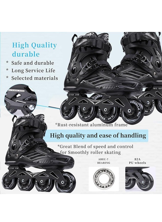 Favarey Inline Skates for Adults and Men, Professional Roller Skates with Ankle Support for Girls and Boys, Outdoor Indoor Inline Skates for Children, Beginners, Unisex, Size 42  - Image 5