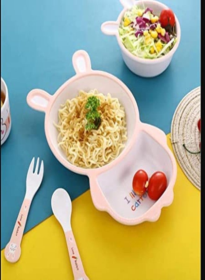 Mayatra's Bamboo Fibre Dinner Set for Kids, Set of 5 Bamboo Fiber Baby Feeding Set, Kids Tableware Made with Eco-Friendly Bamboo (RS-5023-Carrot) - Image 3