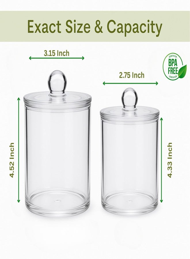 Havenity Acrylic Qtip Holder Bathroom Set, Bathroom Containers with Lids, Clear Plastic Apothecary Jars, Q Tip Holder Bathroom Set, Cotton Swab Holder, Cotton Ball Holder (Pack of 4) - Image 2