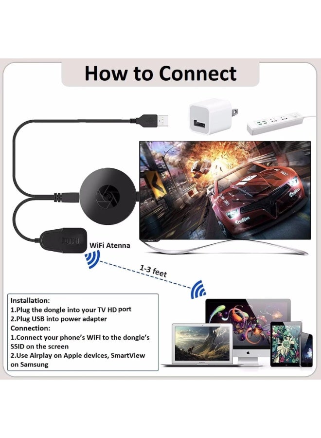 Wireless HD Display Adapter, WiFi Screen Mirroring Receiver for Phones, Tablets and Computers to TV, Projector and Monitor - Image 4