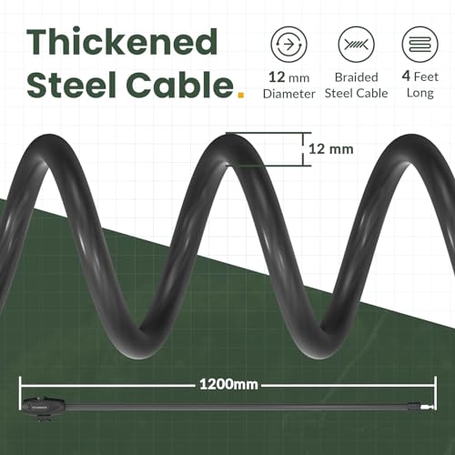 Titanker Bike Lock, Bike Lock Cable 4 Feet Coiled Secure Bicycle Locks with Keys Scooter Locks Bicycle Locker 1/2 Inch Thick Heavy Duty Anti Theft Bike Cable Lock with Mounting Bracket - Image 3