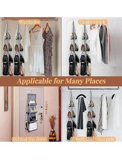 HaHaHai Handbag Hanging Organizer with 8 Pockets, Foldable Oxford Cloth Hanging Purse Organizer, Handbag Storage Hanger Closet Organizer for Family Closet Bedroom (White)  - Image 5