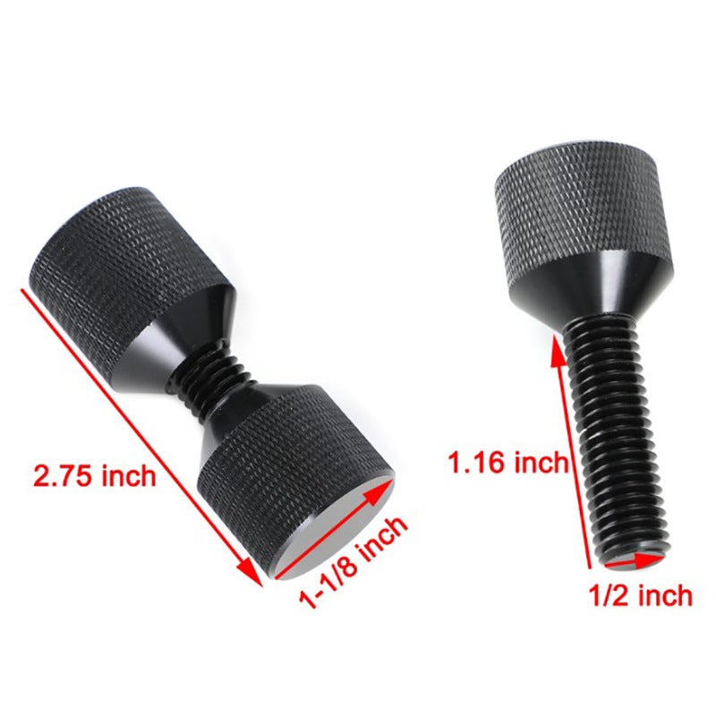 1-1/8 Inch Double Pin Set 6061 Aluminum 2-Hole Flange Black - Image 4
