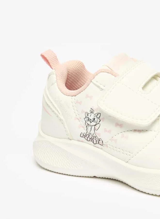 Disney Girls Marie Print Sneakers with Hook and Loop Closure