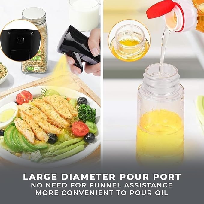 Botash olive oil spray bottle for cooking200 ml glass oil dispenser bottle spray mister refillable food grade oil vinegar spritzer sprayer for air fryer salad baking grilling1pcsmulticolour - Image 3
