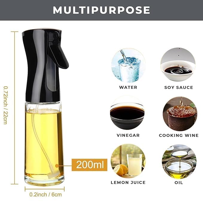 Botash olive oil spray bottle for cooking200 ml glass oil dispenser bottle spray mister refillable food grade oil vinegar spritzer sprayer for air fryer salad baking grilling1pcsmulticolour - Image 4