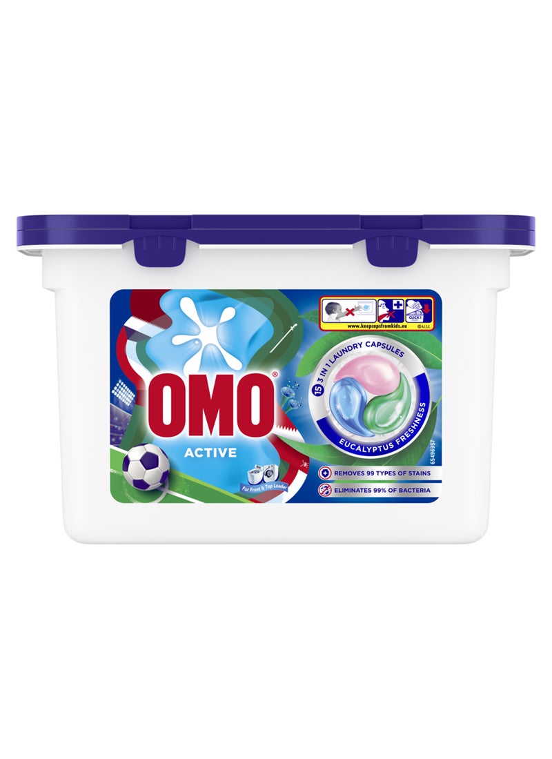Omo Limited Edition - Active 3in1 Laundry Capsules Eucalyptus Freshness - Image 1