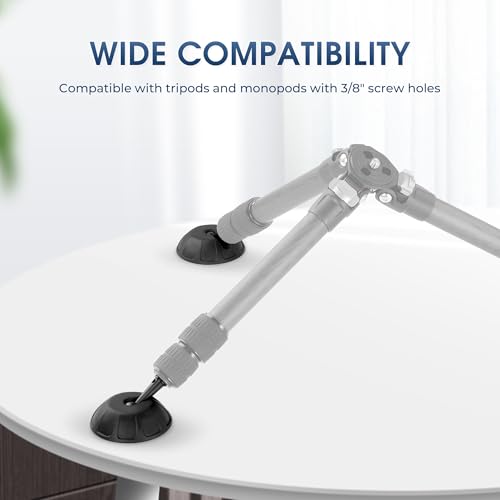 Leofoto SC-80 Rubber Feet, Tripod Feet, Anti-Slip, Drop Notch for Low Angle, 3/8" Mounting Stub, Set of 3 - Image 2