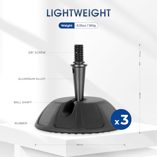 Leofoto SC-80 Rubber Feet, Tripod Feet, Anti-Slip, Drop Notch for Low Angle, 3/8" Mounting Stub, Set of 3 - Image 3