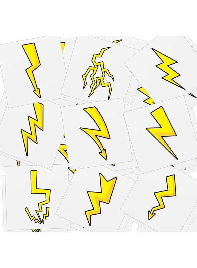 Leelosp 144 Pieces Lighting Bolt Tattoos Lightning Bolt Stickers Lightning Bolt Hand Temporary Tattoos Accessories Apparel Accessories for Birthday Party Favor Decorations,9 Styles  - Image 1
