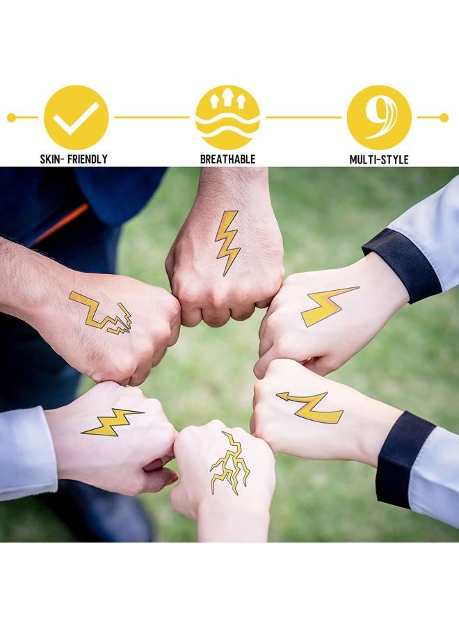 Leelosp 144 Pieces Lighting Bolt Tattoos Lightning Bolt Stickers Lightning Bolt Hand Temporary Tattoos Accessories Apparel Accessories for Birthday Party Favor Decorations,9 Styles  - Image 5