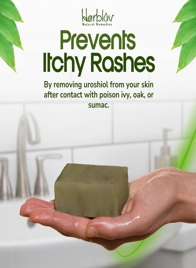 Herblov Poison Ivy Soap Bar - All Natural Poison Ivy Treatment - Anti-Itch Skin Cleanser Wash for Poison Ivy, Poison Oak & Sumac - Removes Oils, Soothes & Relieves Rashes - 5oz Jewelweed Soap Made in USA - Image 3