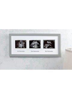 pearhead Triple Sonogram Picture Frame, Pregnancy Keepsake Photo Frame, Gender-Neutral Baby Nursery Décor, Baby Accessory for New and Expecting Parents, Gray  - Image 3