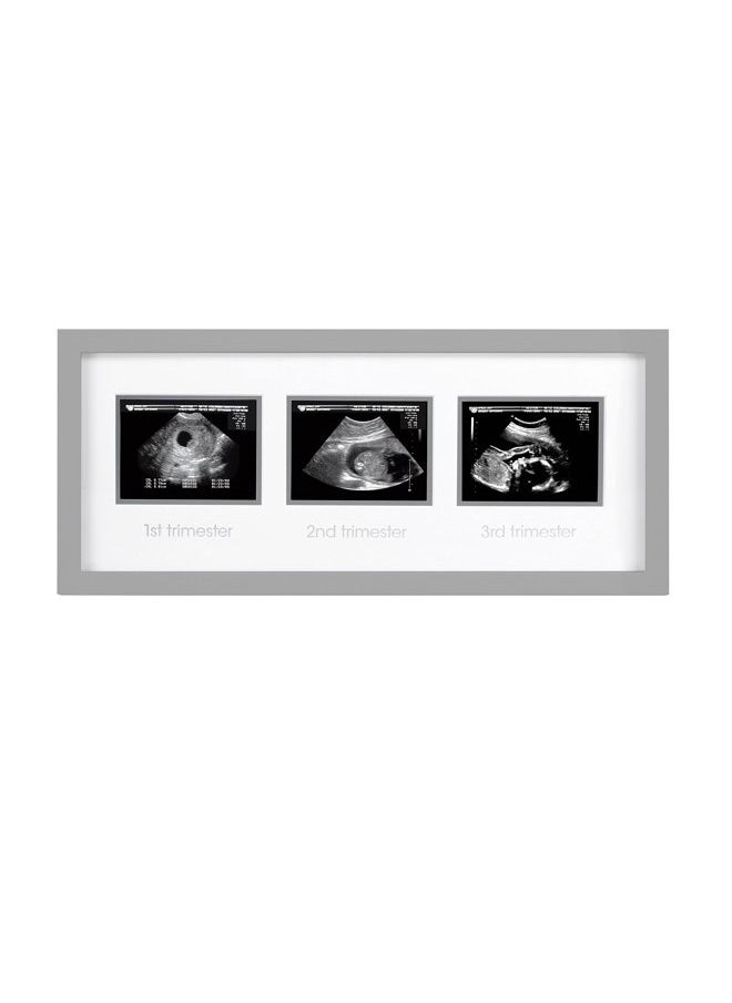 pearhead - Triple Sonogram Picture Frame, Pregnancy Keepsake Photo Frame, Gender-Neutral Baby Nursery Décor, Baby Accessory for New and Expecting Parents, Gray - Image 1