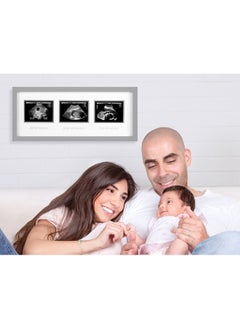 pearhead Triple Sonogram Picture Frame, Pregnancy Keepsake Photo Frame, Gender-Neutral Baby Nursery Décor, Baby Accessory for New and Expecting Parents, Gray  - Image 5