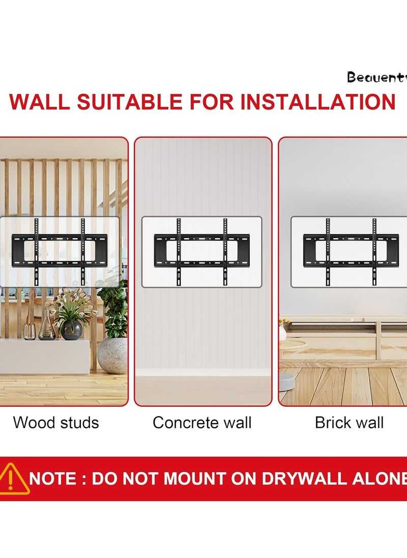 Hamood - Wall Mount TV Stand, Fixed TV Bracket for Most 40-80 Inch LCD LED TV Screens, Universal Television Mount Stand, Heavy Duty TV Wall Mount, Holds up to 75kg and Max VESA 600 * 400mm (Style 5) - Image 1