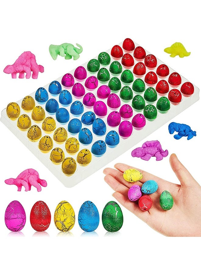 JCB CHIC 60Pcs Dinosaur Eggs Toys, Dino Eggs Grow in Water Hatching in Water Pool Games, Science Kits Crack Novelty Toy, Mini Dino Egg for Boys Girls Birthday Present Toys Party Favor (Multi-Color) - Image 1