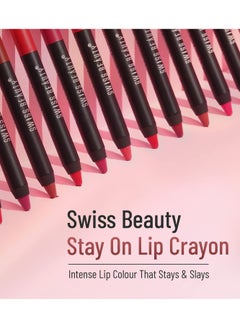Swiss Beauty Swiss Beauty Matte Long Lasting Crayon Lipstick Maroon 3.5G  - Image 2