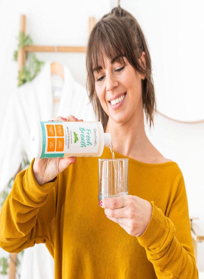 Oxyfresh Fresh Breath Fresh Mint Mouthwash - Dentist Recommended for Long-Lasting Fresher Breath & Healthy Gums | Alcohol & Fluoride Free (1-16 oz Bottle) - Image 3