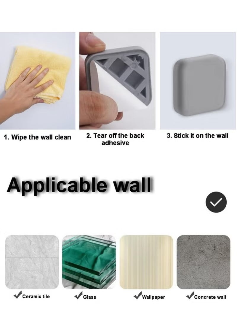 Arabest 6 Pack Door Stoppers Wall Protector Silicone Door Knob Guard Shield with Self Adhesive Bumper Pad and Silencer for Wall and Door Knob Stopper Protection  - Image 5