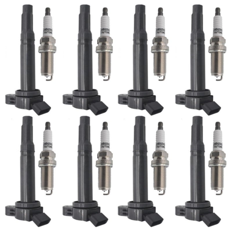 Autowxjq Ignition Coil Iridium Spark Plugs Set of 8pcs Compatible with 2007 2008 2009 2010 2011 2012 2013 2014 2015 2016 2017 2018 2019 2020 2021 Toyota Tundra Sequoia Land Cruiser Lexus 4.6L 5.7L - Image 1