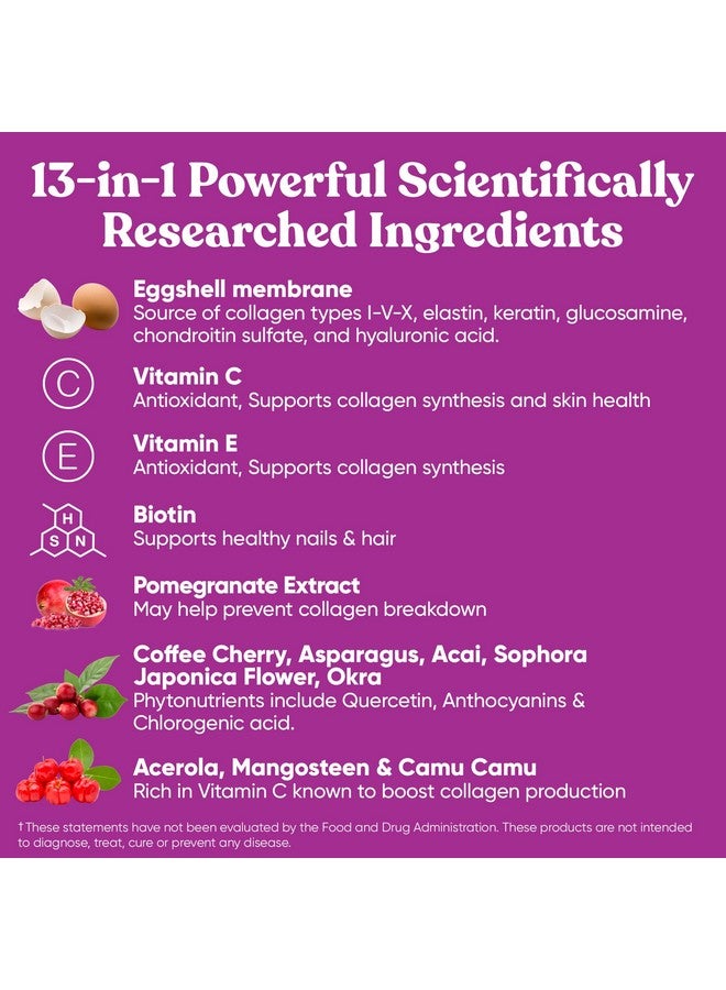 Eu Natural Move & Glow Collagen Pills for Women & Men - Vegetarian Multi-Collagen (Type I-V-X) with 9 Plant-based Superfoods for Skin Health & Joint Support - Biotin, Vitamin C, Vitamin E, 60 Vegetarian Capsules - Image 3