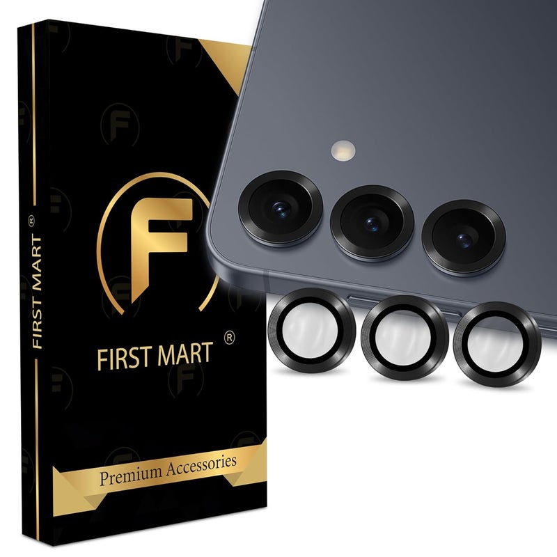 FIRST MART Camera Lens Protector for Samsung Galaxy S25 (6.2 Inches) Tough HD Individual Aluminum Alloy Lens Rings Cover, Scratch Resistant, Thin Lens Protection| Black, 1 Pack - Image 1