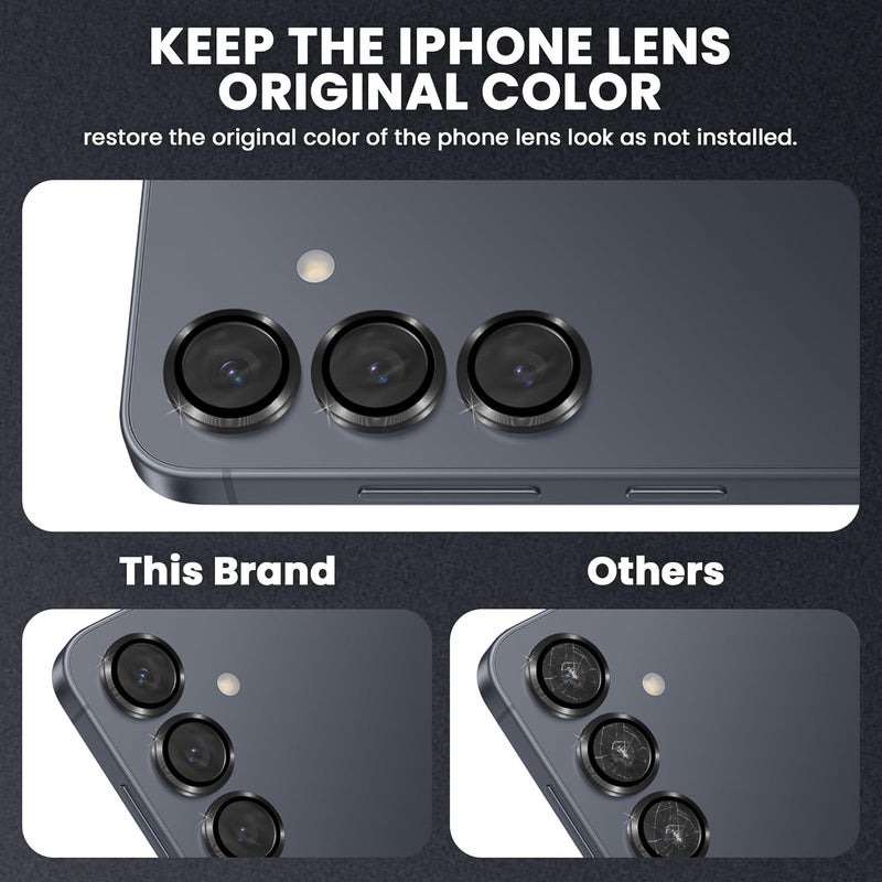 FIRST MART Camera Lens Protector for Samsung Galaxy S25 (6.2 Inches) Tough HD Individual Aluminum Alloy Lens Rings Cover, Scratch Resistant, Thin Lens Protection| Black, 1 Pack - Image 3