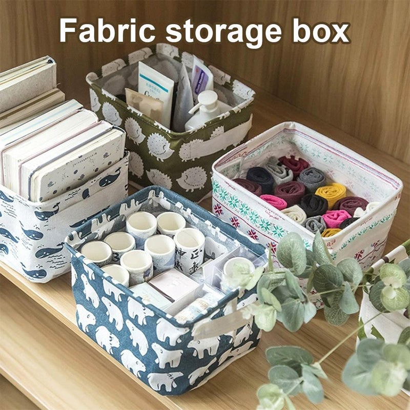 Fabric storage boxes, cotton and linen storage boxes, desktop storage boxes, cosmetic storage baskets, and underwear storage baskets. - Image 2