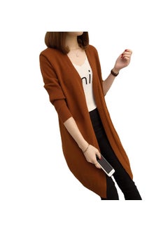 Generic Korean Style Loose Knit Cardigan Womens Mid-Length Spring Autumn Coat Black  - Image 4
